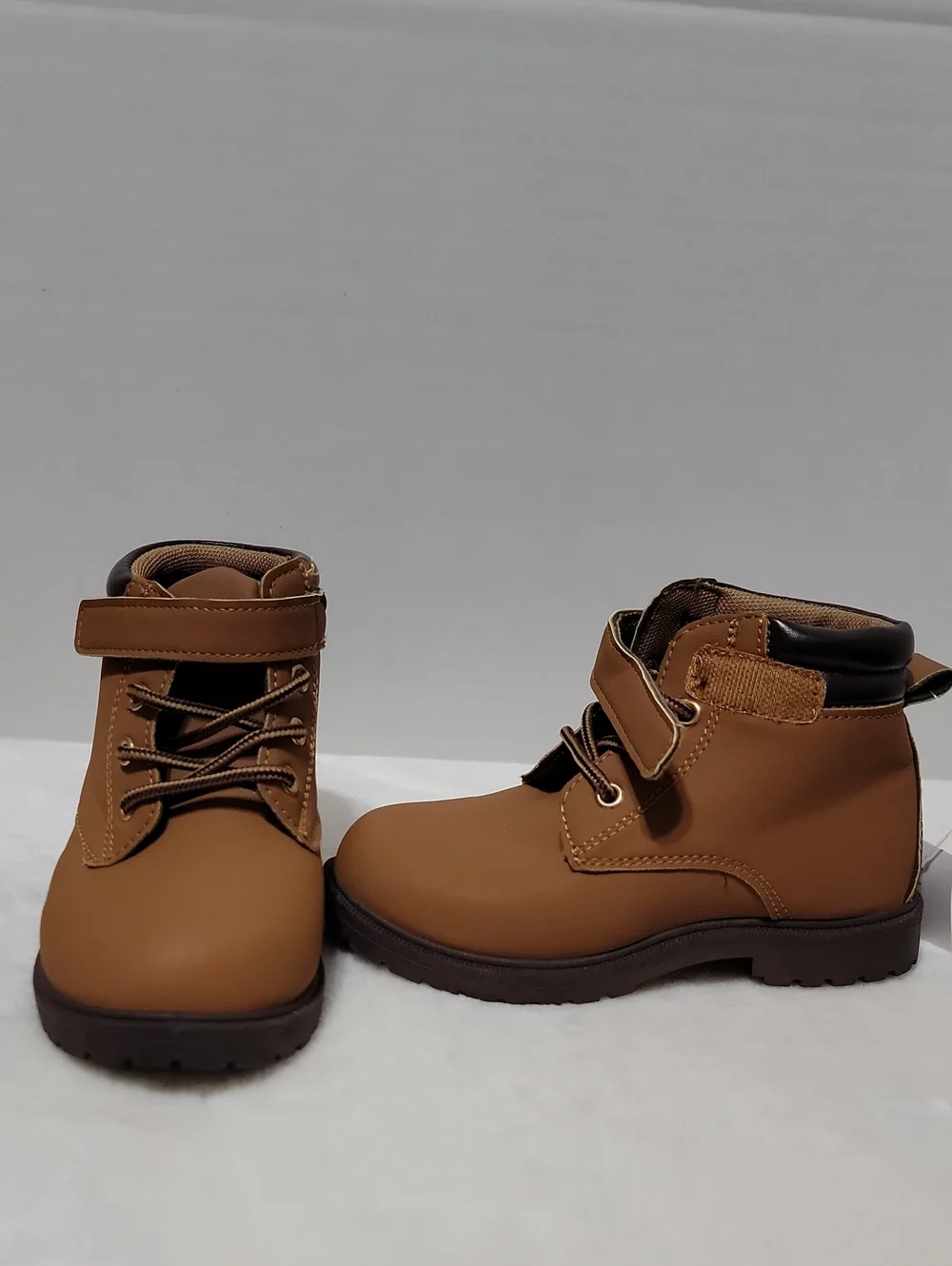 Kidgets Brown Ankle Boots with Hook-and-Loop Strap